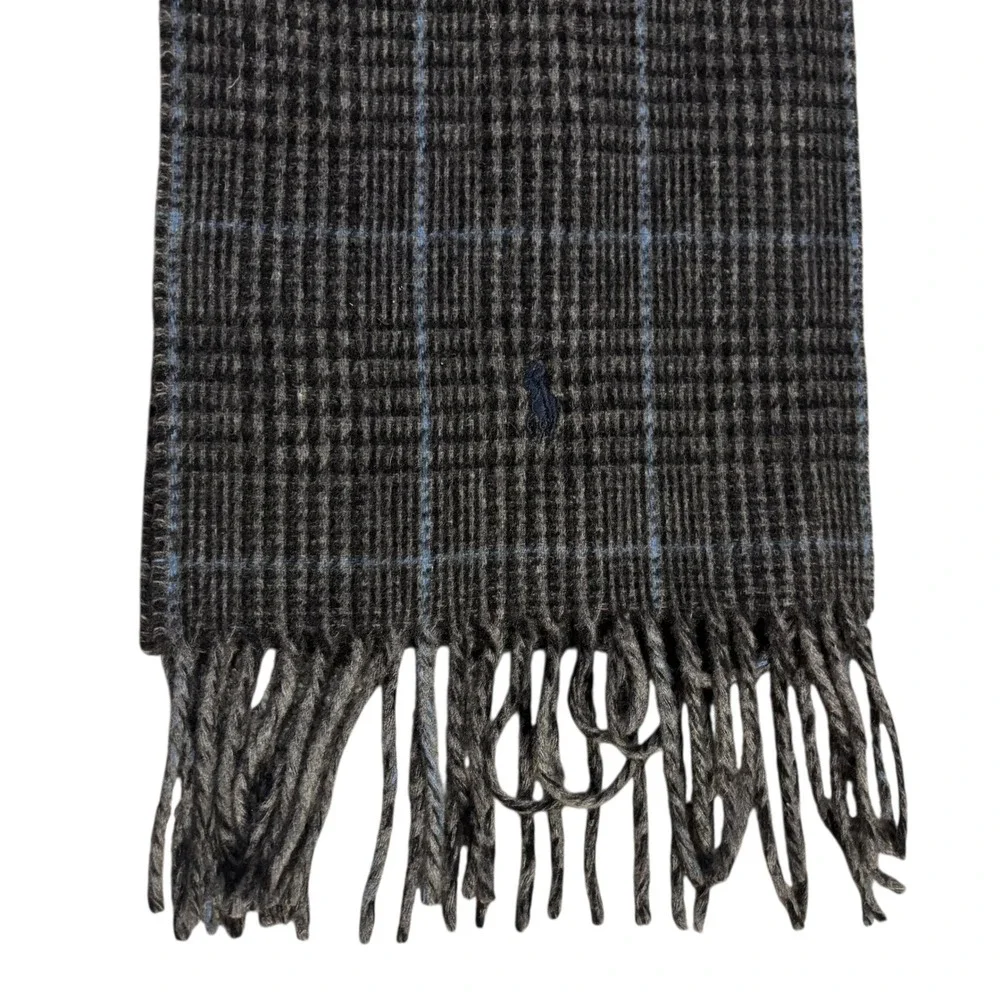 Polo Ralph Lauren Men's Plaid‎ Scarf Virgin Wool Nylon Blend Made in Italy